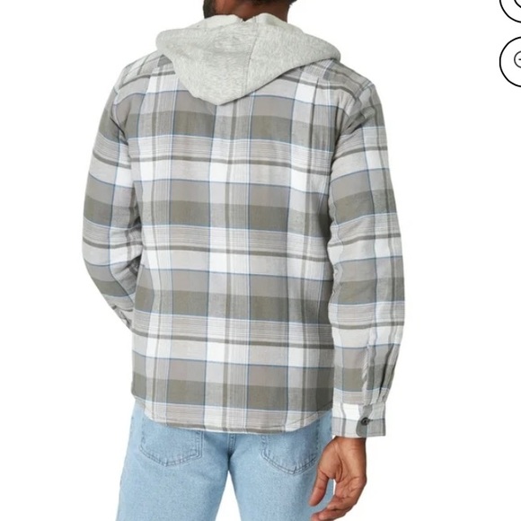 Wrangler Men's Long Sleeve Quilted Lined Flannel Shirt Jacket NWT M - Picture 6 of 10